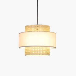 Candeeiro de Teto Natural e Rattan