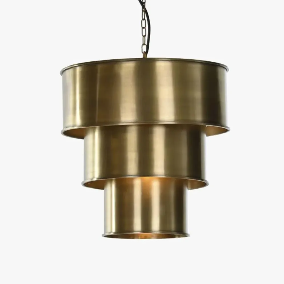 Candeeiro de Teto Triplo Dourado