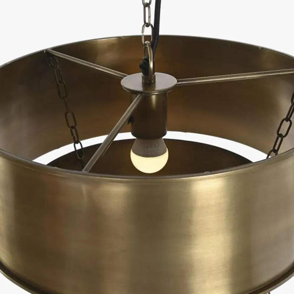 Candeeiro de Teto Triplo Dourado