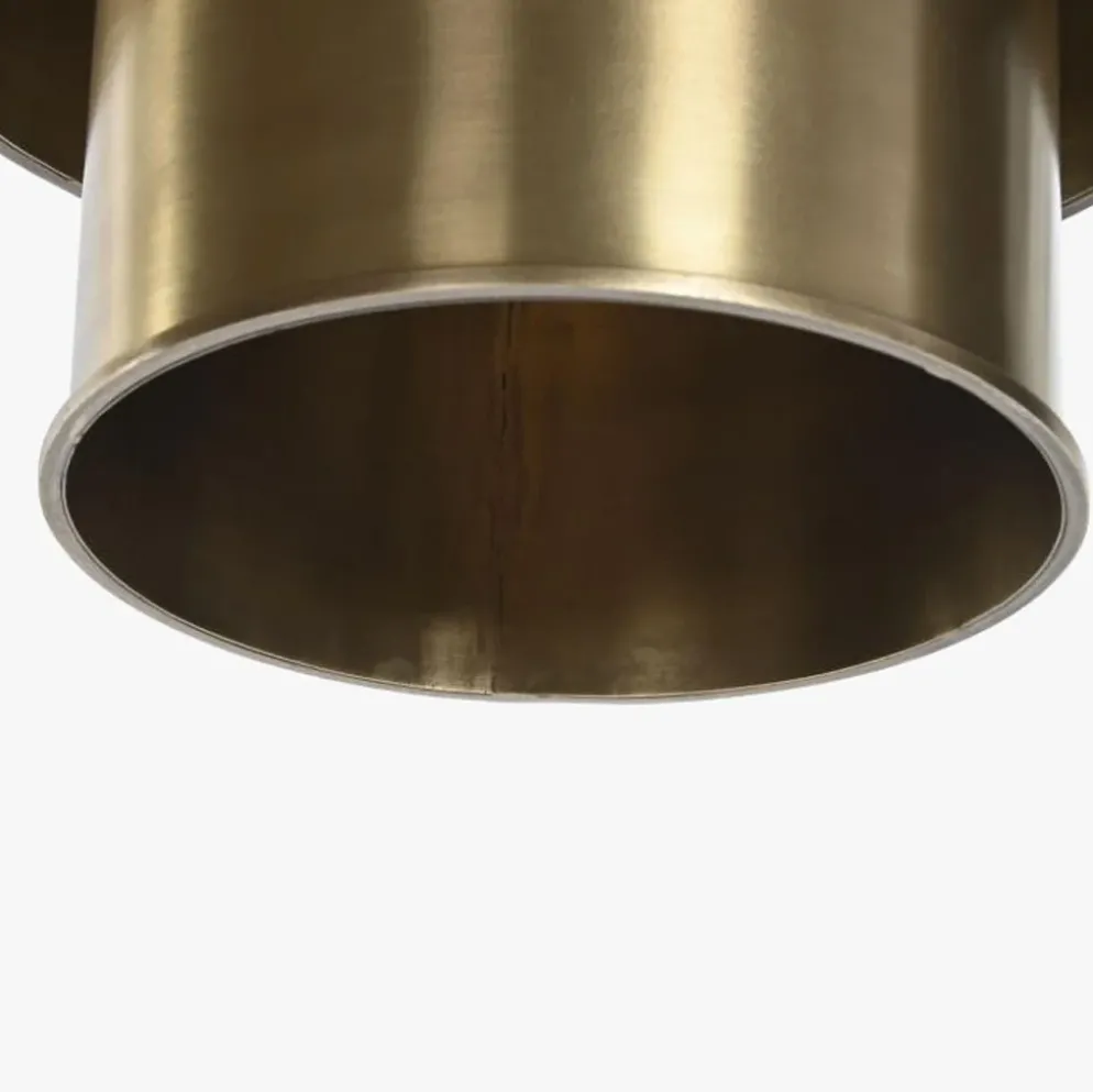 Candeeiro de Teto Triplo Dourado