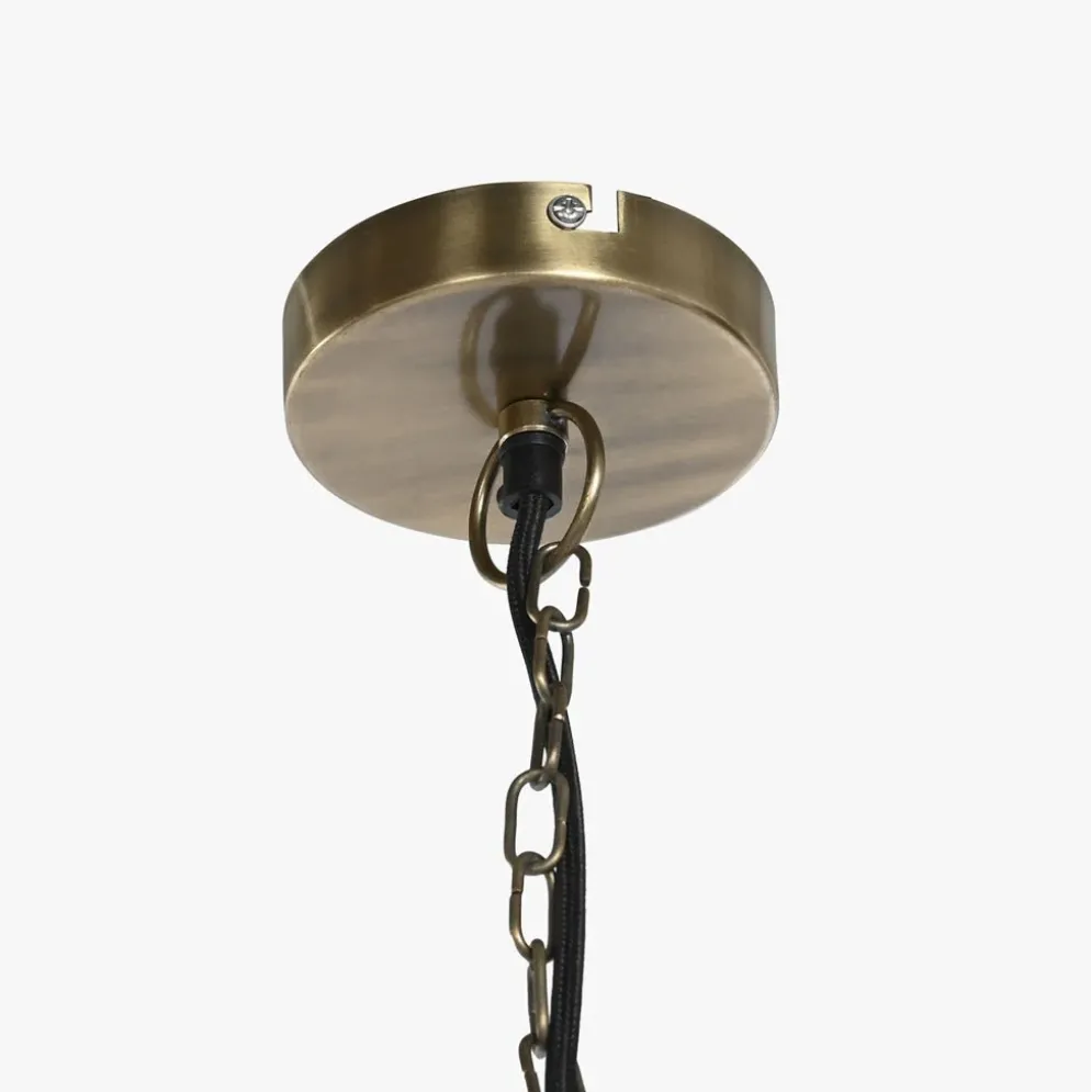 Candeeiro de Teto Triplo Dourado