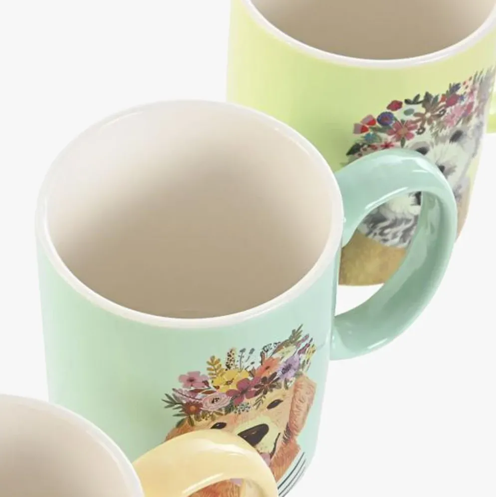 Caneca Cão Flores 360ml