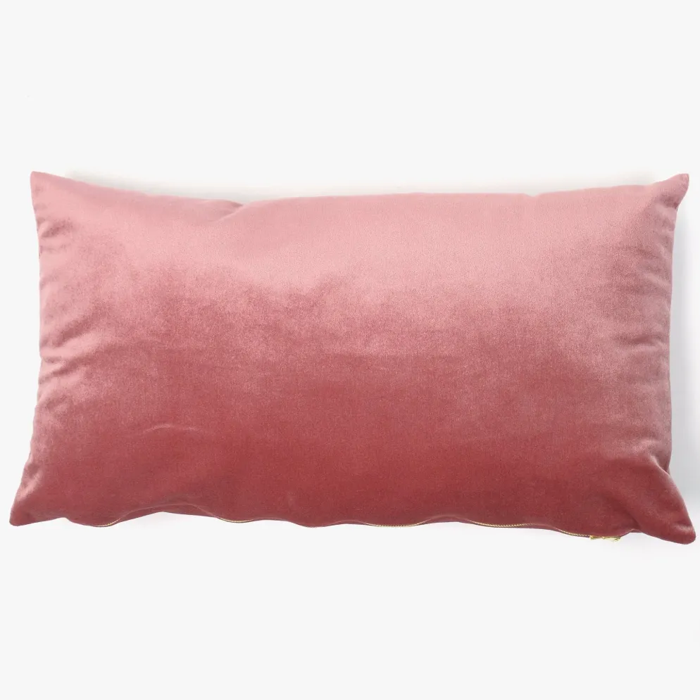 Capa de Almofada de Veludo Rosa Velho