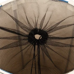 Cesto da roupa às riscas azul