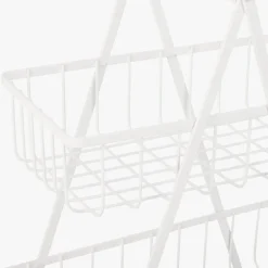 Cesto duplo em metal branco