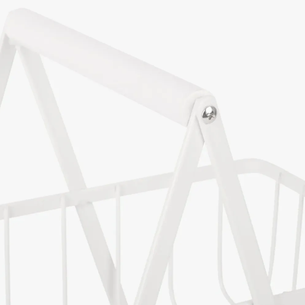 Cesto duplo em metal branco