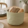 Cesto e Saco de Pão Algodão Verde Claro