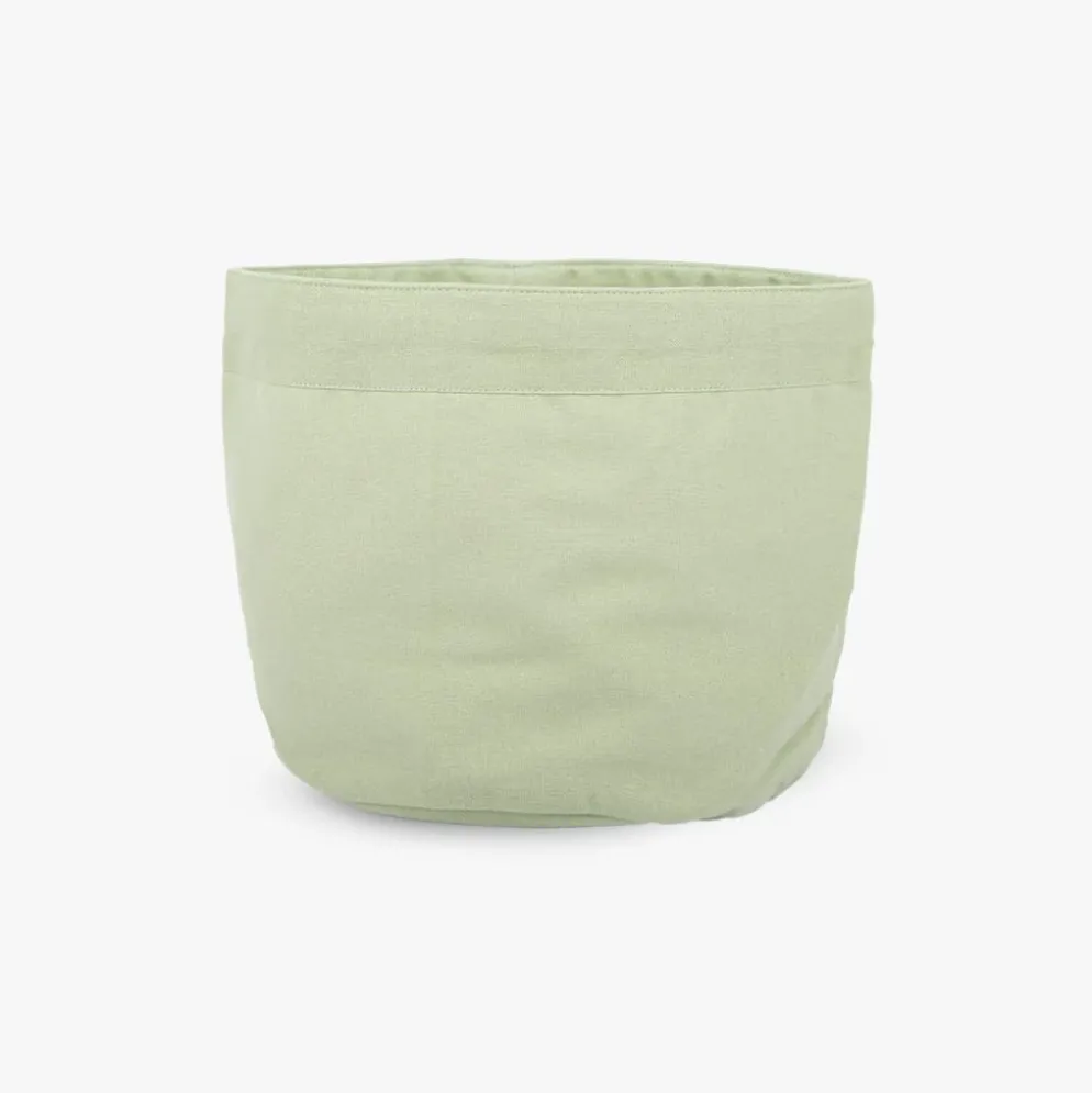 Cesto e Saco de Pão Algodão Verde Claro