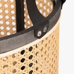 Conjunto com Dois Cestos Rattan Natural e Preto