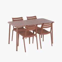 Conjunto de Mesa com 4 cadeiras Vermelho