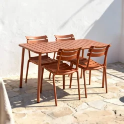 Conjunto de Mesa com 4 cadeiras Vermelho
