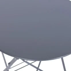 Conjunto de Mesa e Duas Cadeiras Cinza
