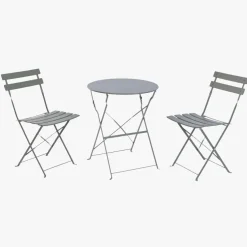 Conjunto de Mesa e Duas Cadeiras Cinza Verde