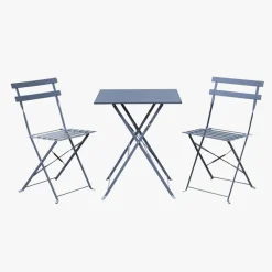 Conjunto de Mesa e Duas cadeiras Metal Cinza
