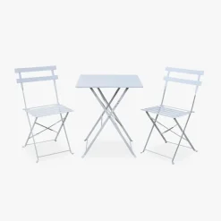 Conjunto de Mesa e Duas cadeiras Metal Branco