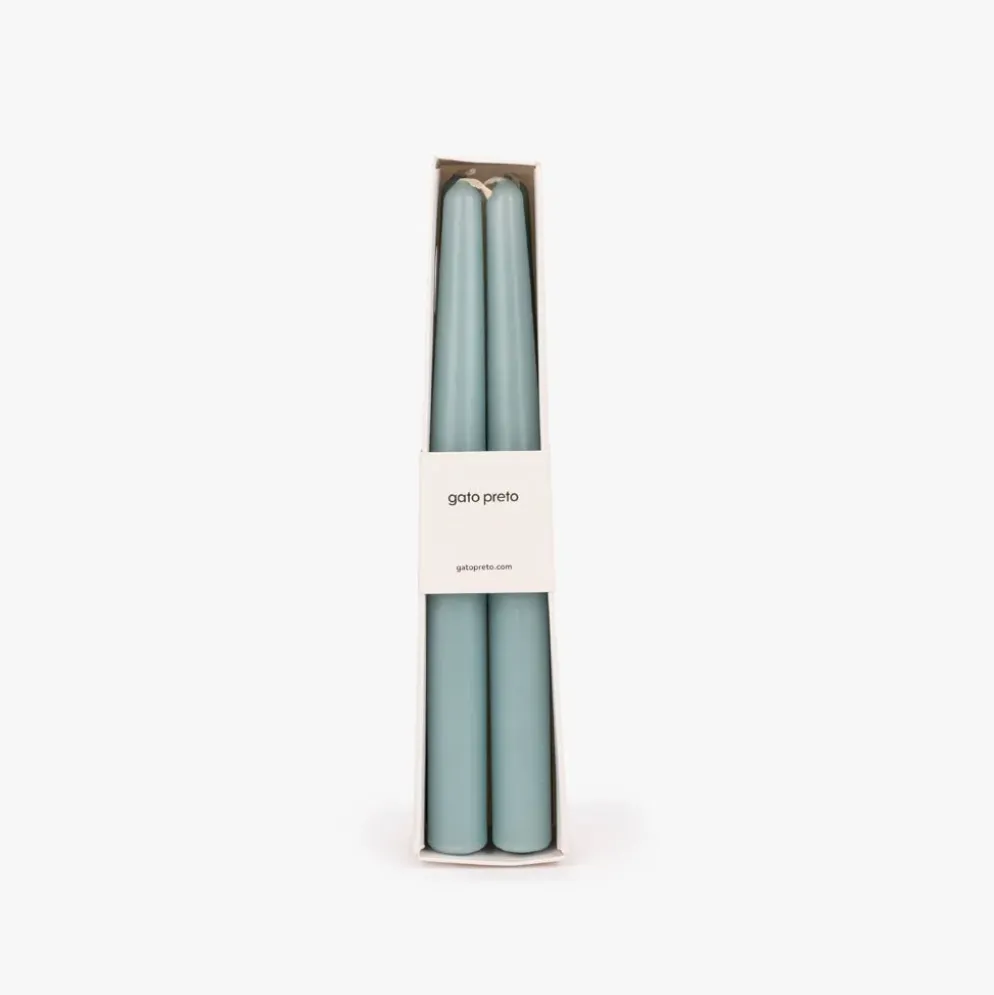 Conjunto de Velas Castiçal Azul Claro