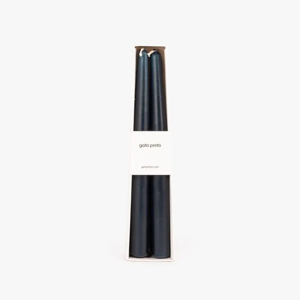 Conjunto de Velas Castiçal Azul Escuro