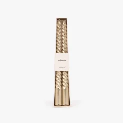 Conjunto de Velas Castiçal Espiral Dourado
