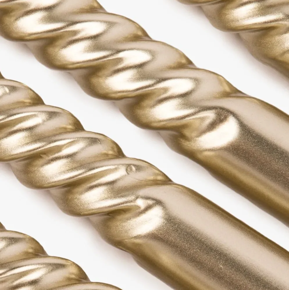 Conjunto de Velas Castiçal Espiral Dourado