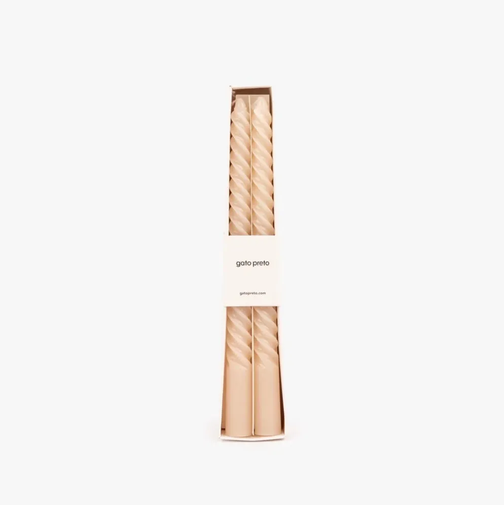 Conjunto de Velas Castiçal Espiral Branca