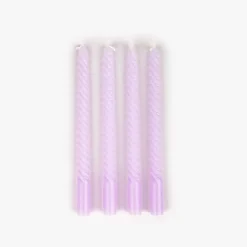 Conjunto de Velas Castiçal Espiral Violeta