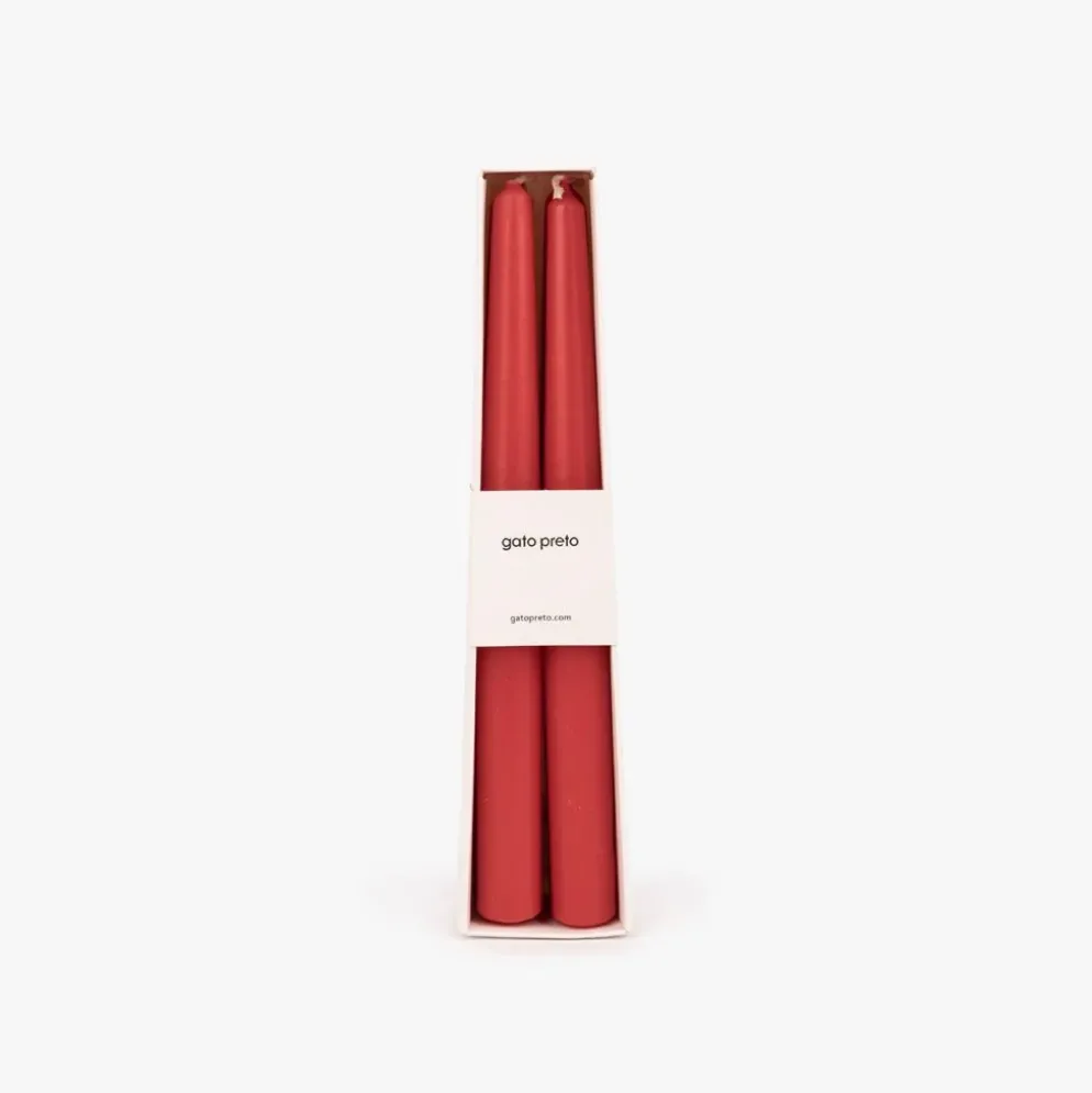 Conjunto de Velas Castiçal Vermelha