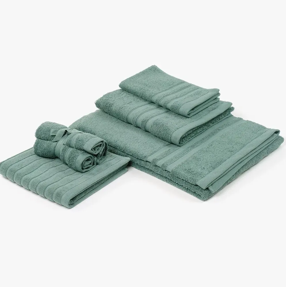 Conjunto Toalhetes de Algodão Verde Escuro