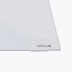 Consola Cinza Claro com Estrutura em Vidro Transparente | 120x40x76 cm