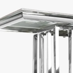 Consola Tampo Efeito Mármore e Estrutura Metálica | 120x40x78 cm