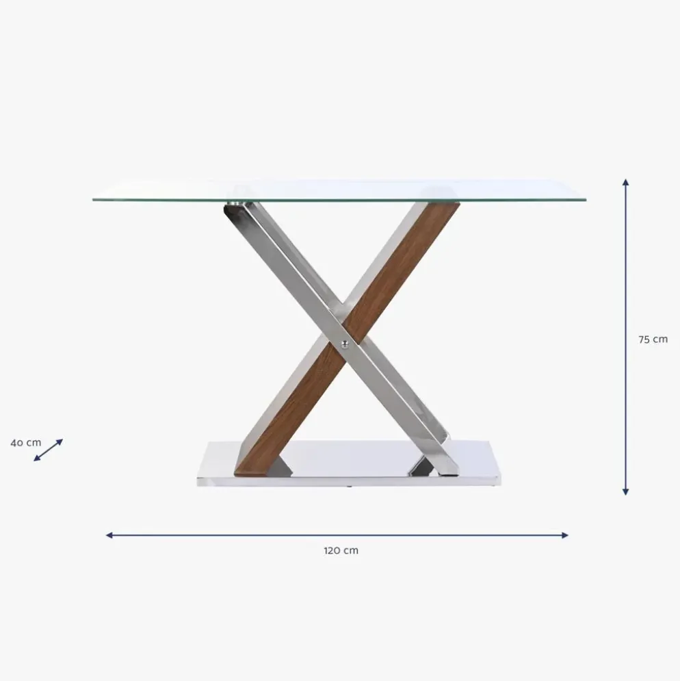 Consola Vidro Transparente | 120x40x75 cm