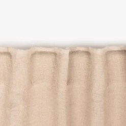 Cortinado de Linho Bege com Folhas