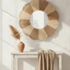 Espelho de Parede Flor em Rattan dois tons