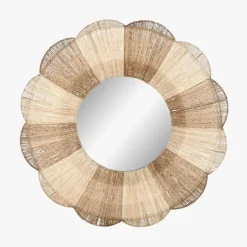 Espelho de Parede Flor em Rattan dois tons
