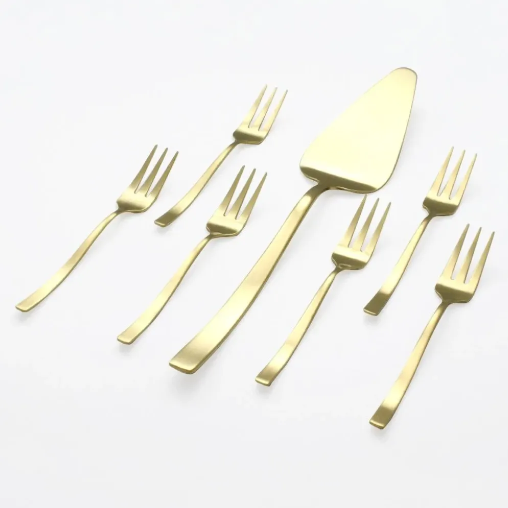 Faqueiro de 7 peças Bolo Dourado