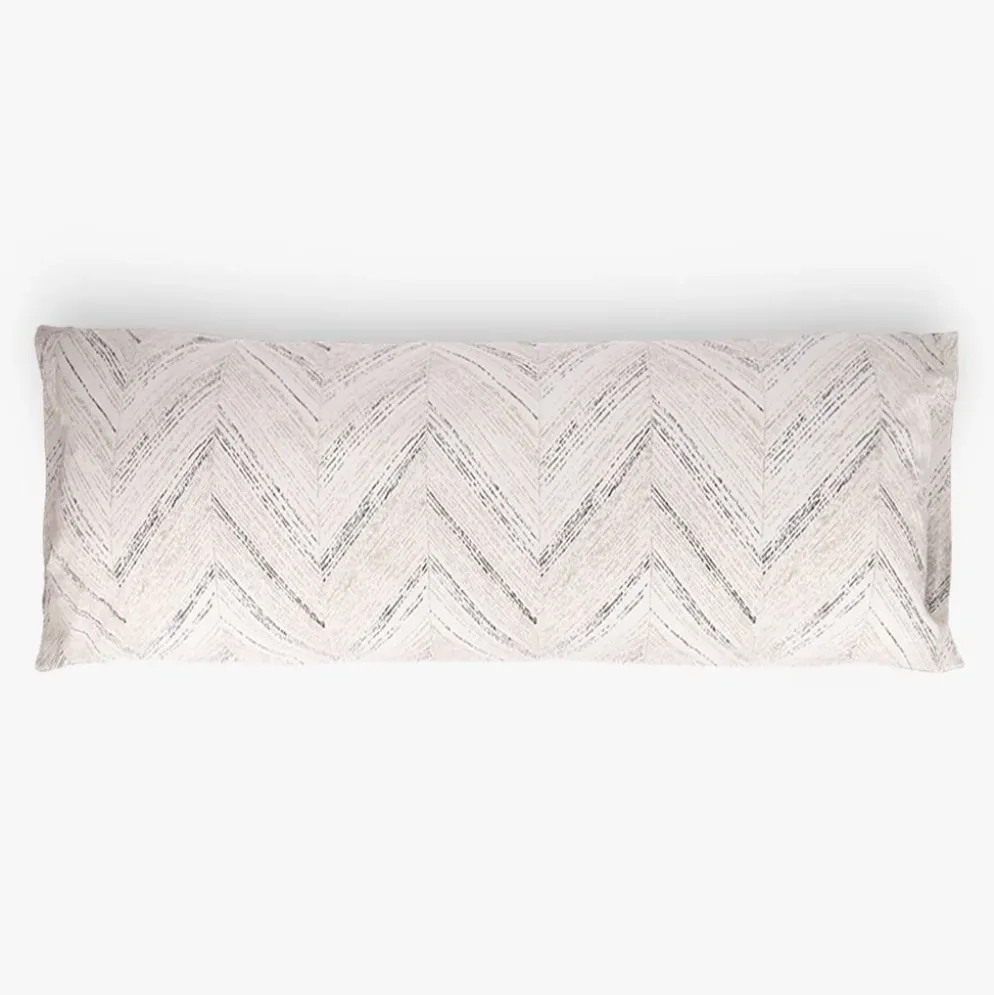 Fronha Almofada Dormir ZigZag Preto e Bege 45x155