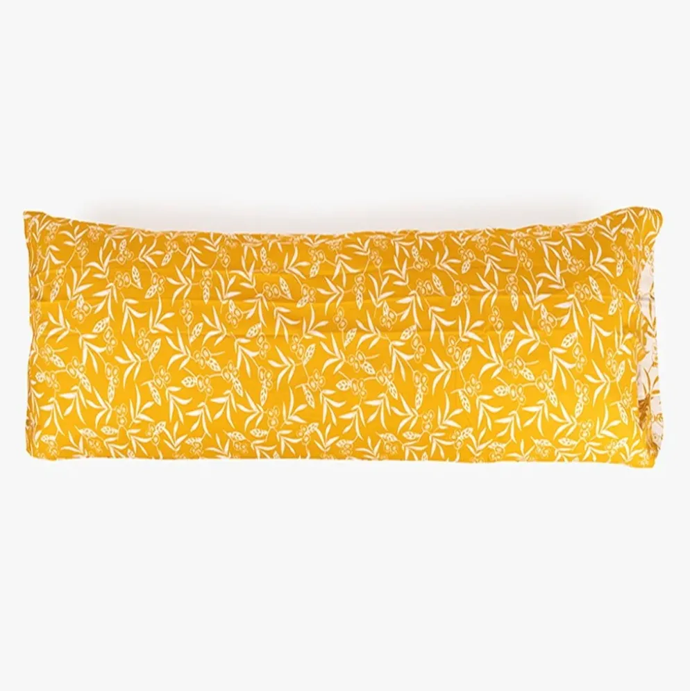 Fronha para Almofada de Dormir Flores Amarelo 45x155
