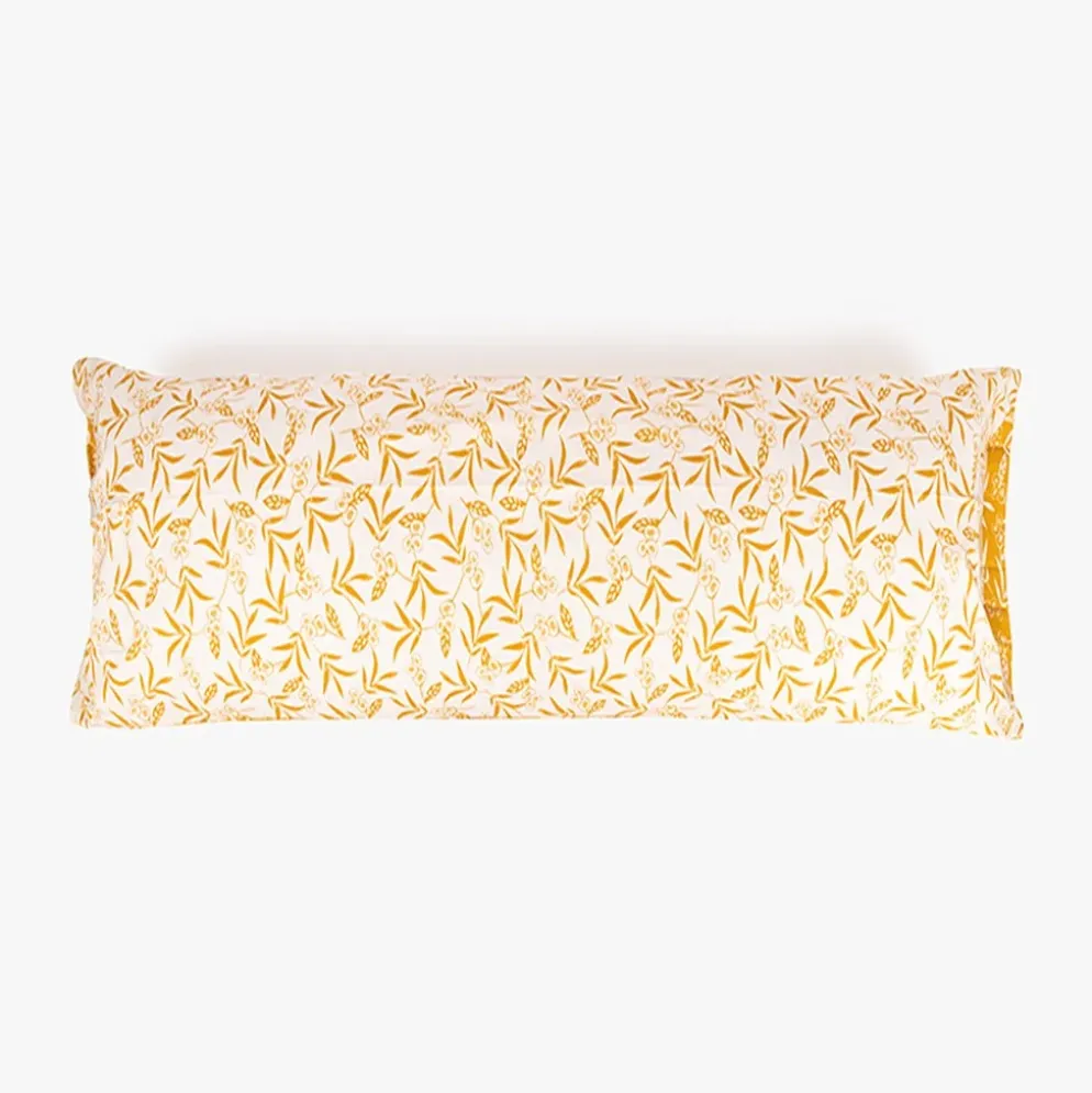 Fronha para Almofada de Dormir Flores Amarelo 45x155