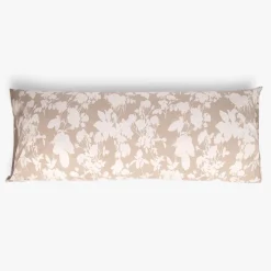 Fronha para Almofada de Dormir Flores Bege e Branco 45x155