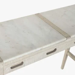 Mesa Alta Madeira e Mármore com bancos