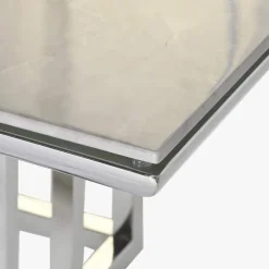 Mesa Centro Tampo Efeito Mármore e Estrutura Metálica | 120x60x40 cm