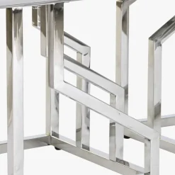 Mesa Centro Tampo Efeito Mármore e Estrutura Metálica | 120x60x40 cm