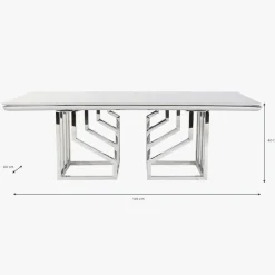 Mesa Centro Tampo Efeito Mármore e Estrutura Metálica | 120x60x40 cm