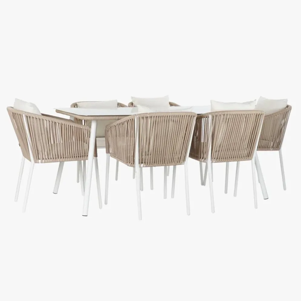 Mesa com 6 cadeiras em Metal 160x90x75