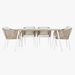 Mesa com 6 cadeiras em Metal 160x90x75