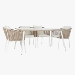 Mesa com 6 cadeiras em Metal 160x90x75