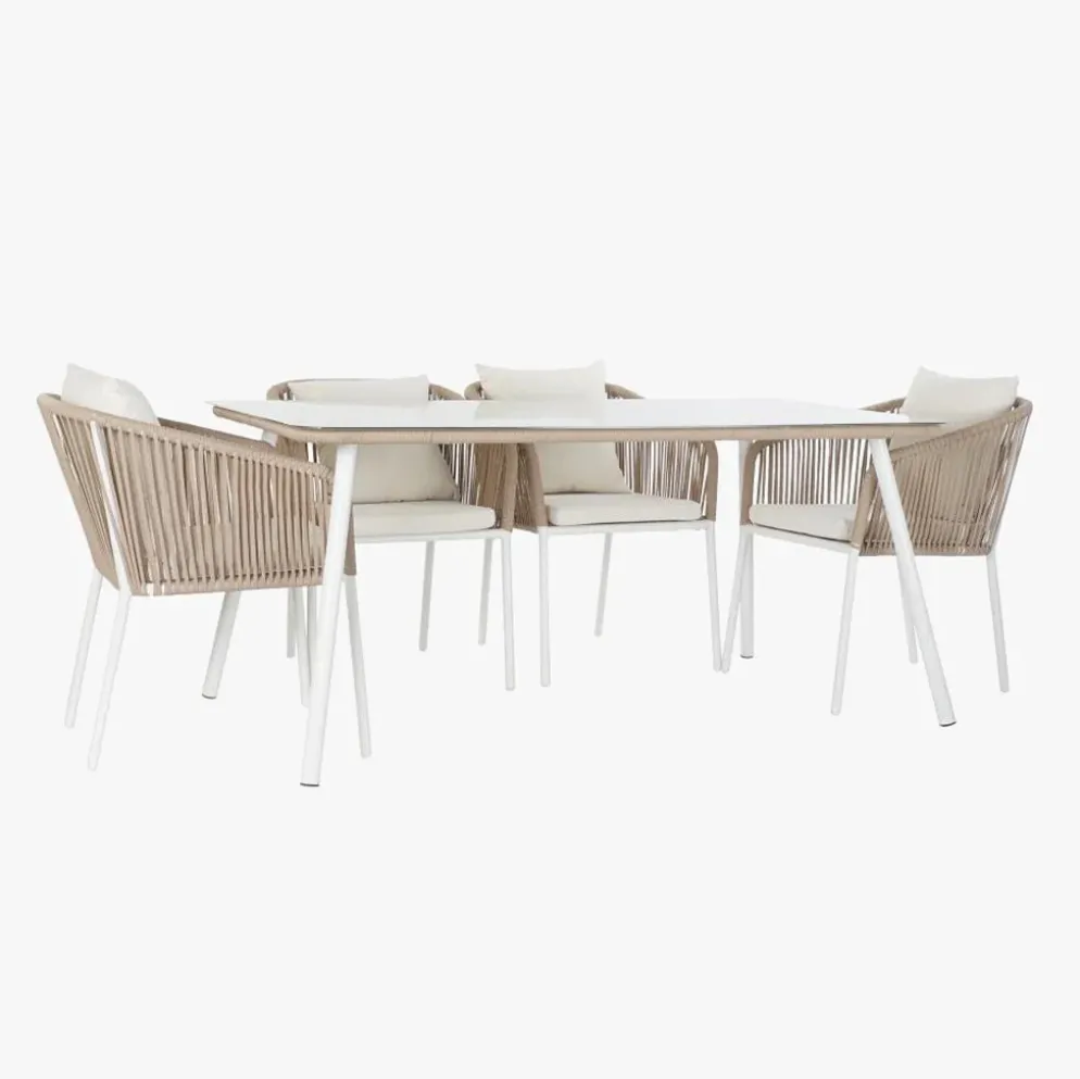 Mesa com 6 cadeiras em Metal 160x90x75
