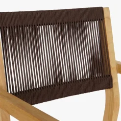 Mesa com 4 cadeiras em Teca e Corda Castanho