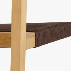 Mesa com 4 cadeiras em Teca e Corda Castanho