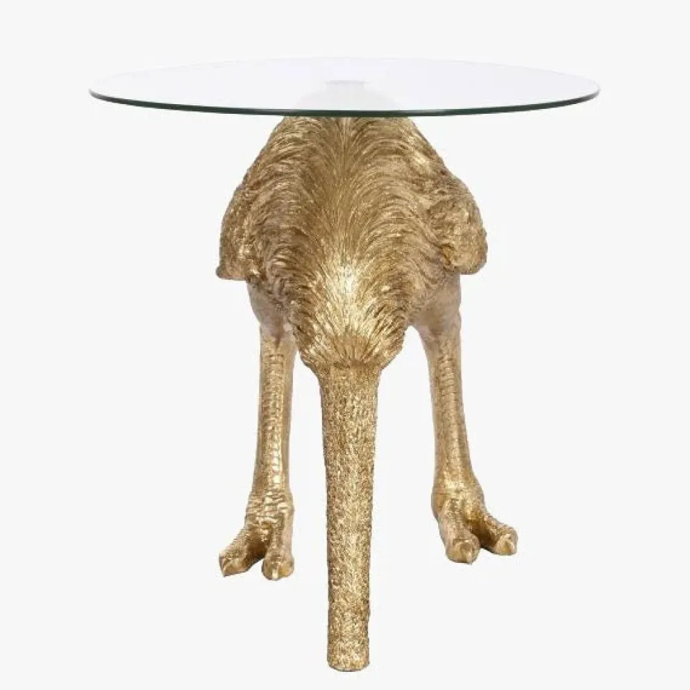 Mesa de Apoio Avestruz Dourado