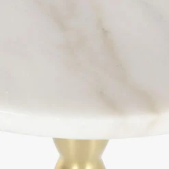Mesa de Apoio Clássica Mármore com Pé Dourado